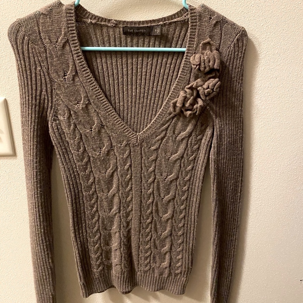 Brown V Neck Sweater